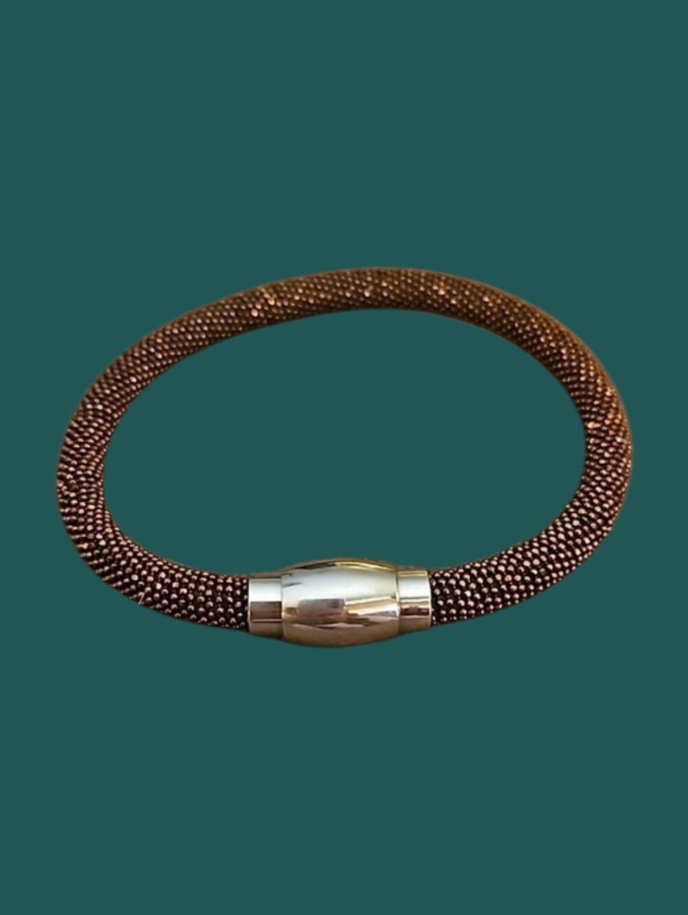 Bronze Metallic Stardust Magnetic Clasp Tube Bracelet
